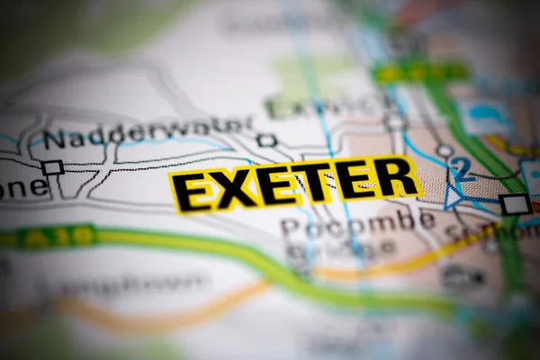 Exeter Reino Unido Mapa Geográfico — Foto de Stock