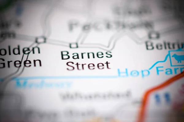 Rua Barnes Reino Unido Sobre Mapa Geografia — Fotografia de Stock