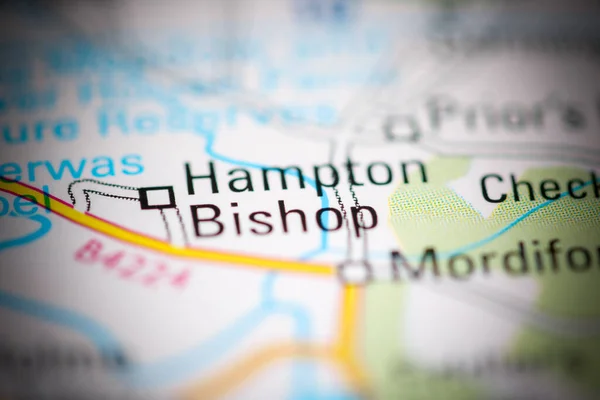 Гемптон Бішопо Велика Британія Географічній Карті — стокове фото