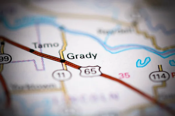 Grady Arkansas Eua Sobre Mapa Geografia — Fotografia de Stock