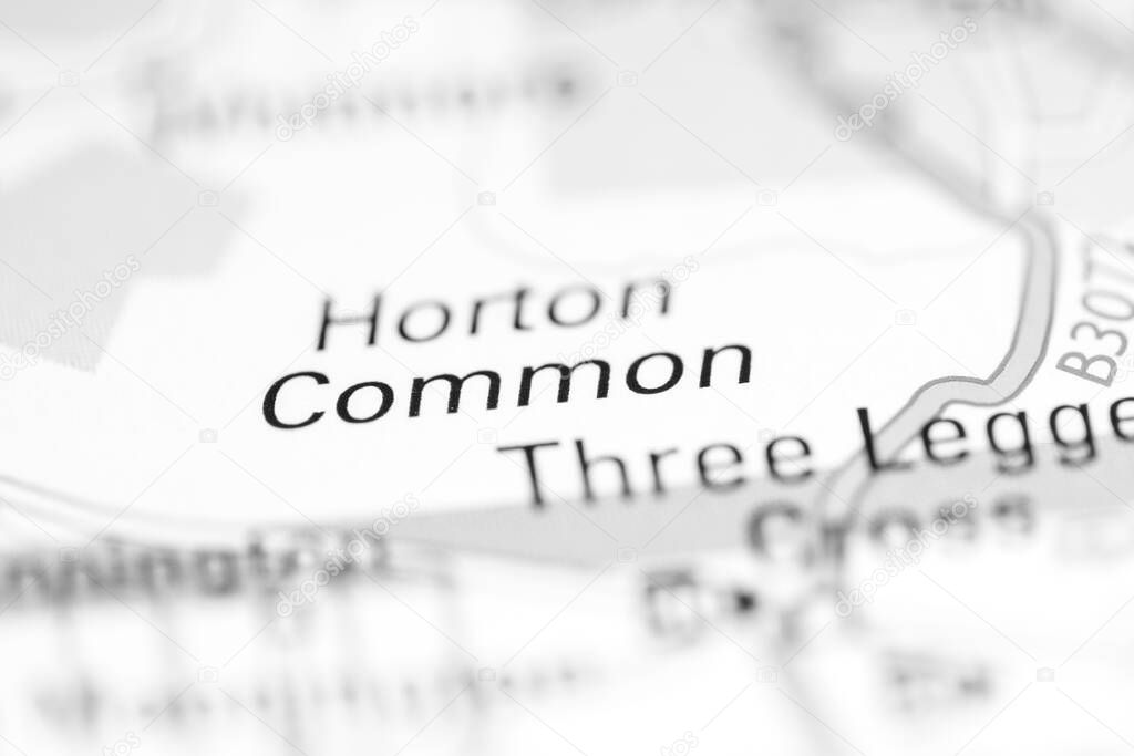 Horton Common. United Kingdom on a geography map