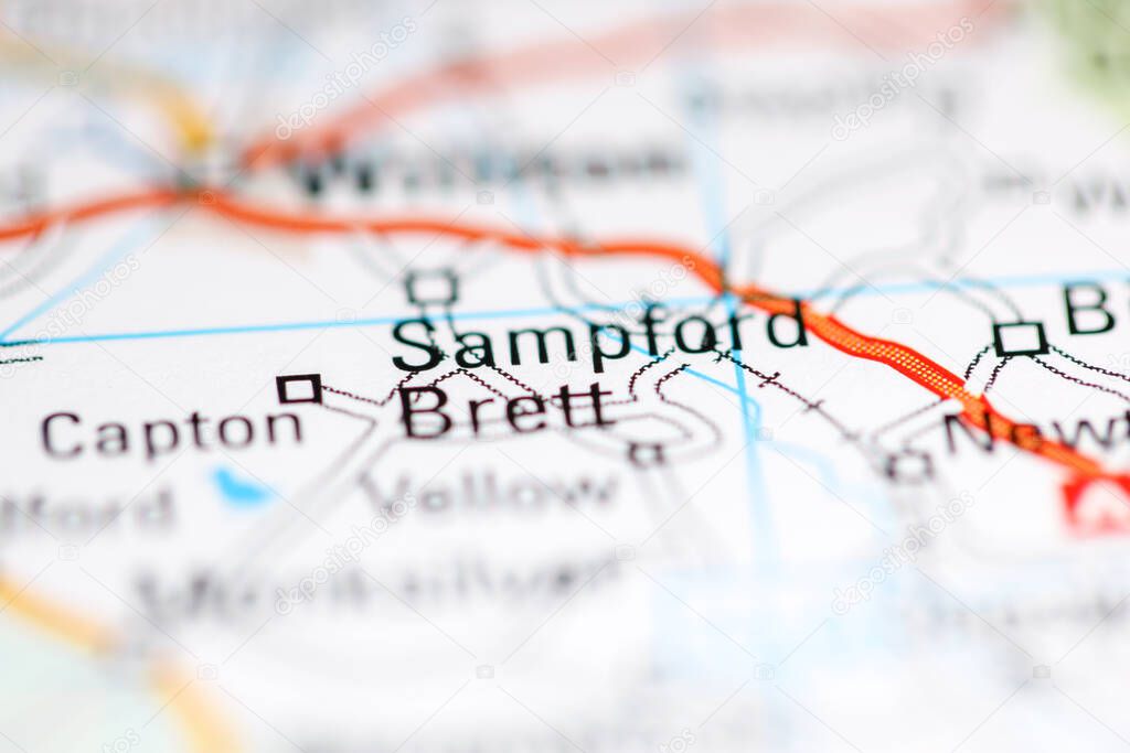 Sampford Brett. United Kingdom on a geography map