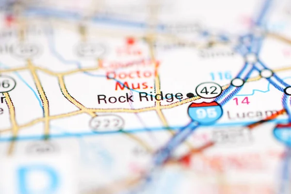 Rock Ridge North Carolina Usa Auf Einer Geografischen Karte — Stockfoto