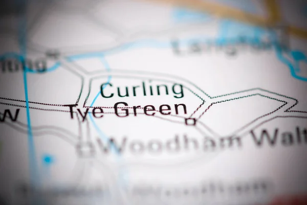 Curling Tye Green Großbritannien Auf Einer Geografischen Karte — Stockfoto