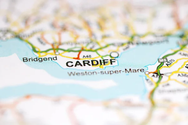 Cardiff. United Kingdom on a geography map