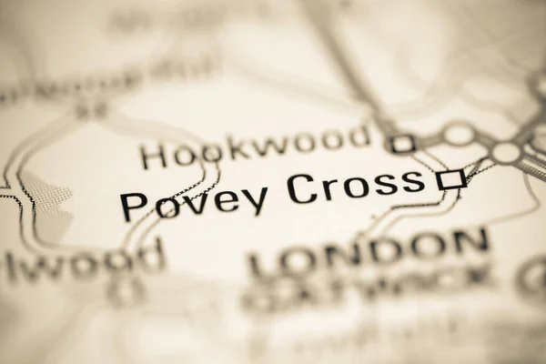 Povey Cross Reino Unido Sobre Mapa Geografia — Fotografia de Stock