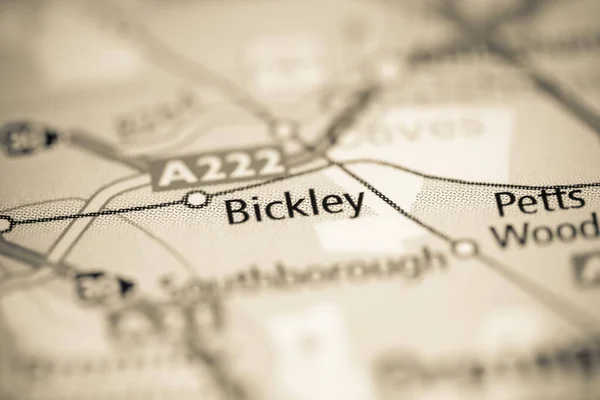 Бикли Великобритания Географической Карте — стоковое фото