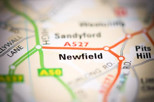 Newfield Auf Einer Geografischen Landkarte Von Großbritannien — Stockfoto