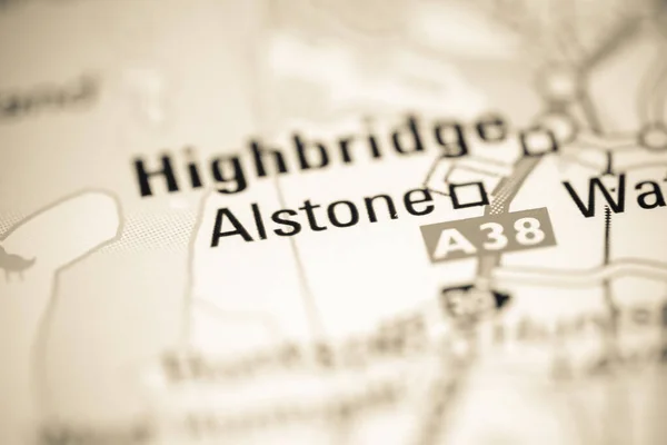 Alstone Regno Unito Una Carta Geografica — Foto Stock