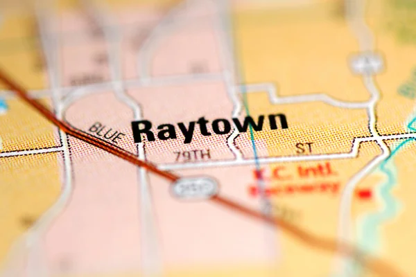Raytown Abd Coğrafi Haritasında — Stok fotoğraf