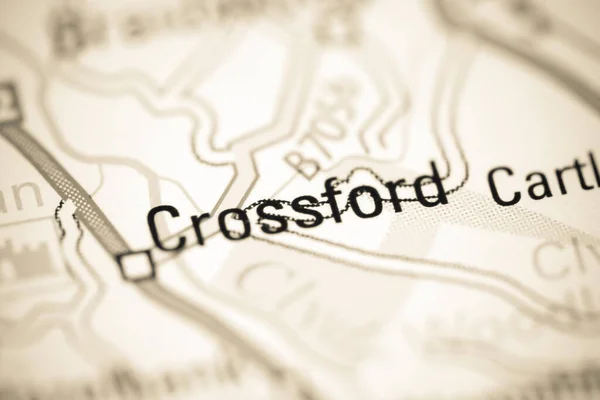 Crossford Mapa Geográfico Reino Unido — Fotografia de Stock