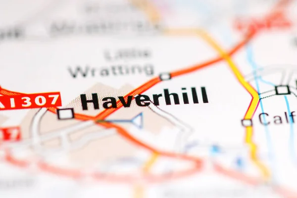 Хейверхилл Великобритания Географической Карте — стоковое фото