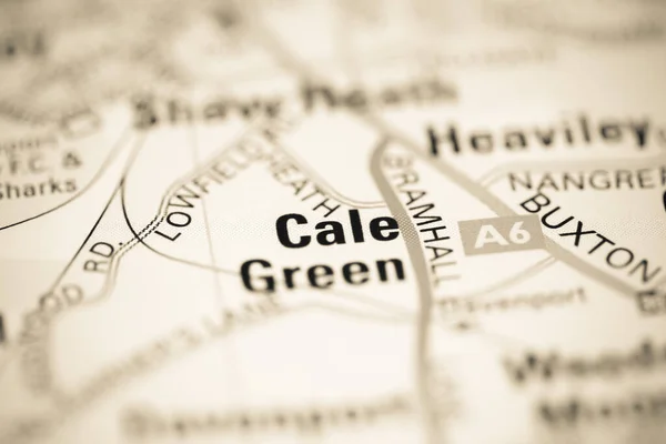 イギリスの地理地図上の緑のカール — ストック写真