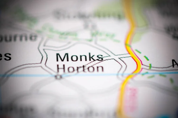 Монкс Хортон Велика Британія Географічній Карті — стокове фото