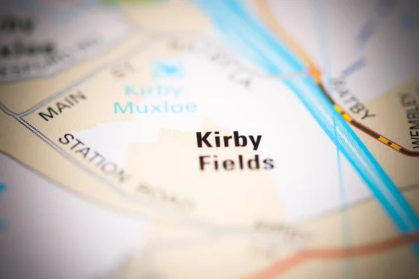 Kirby Fields Ngiltere Nin Coğrafi Haritasında — Stok fotoğraf