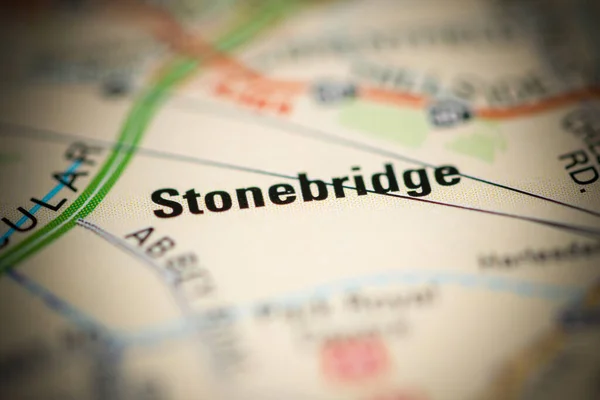 Stonebridge Sobre Mapa Reino Unido — Fotografia de Stock
