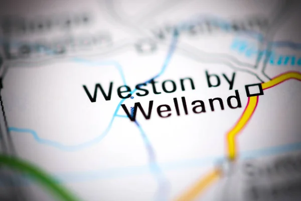 Weston Welland Mapie Geograficznej Wielkiej Brytanii — Zdjęcie stockowe