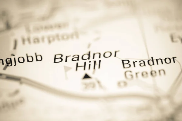 Bradnor Hill Reino Unido Sobre Mapa Geografia — Fotografia de Stock