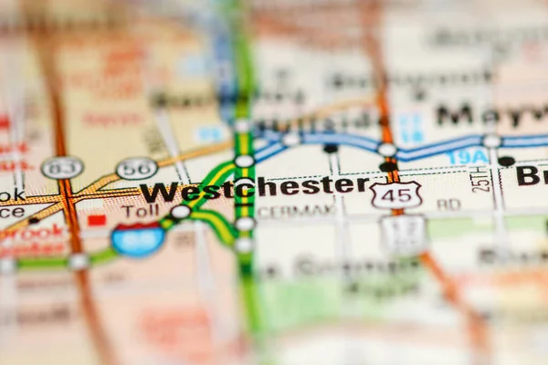 Westchester on a map of the United States of America