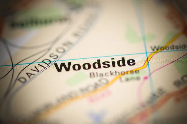 Woodside Sobre Mapa Reino Unido — Fotografia de Stock
