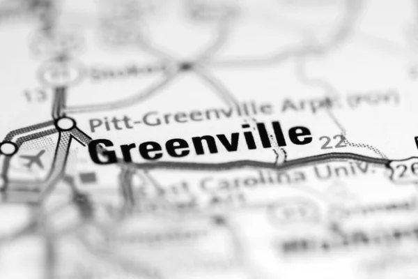Greenville Carolina Norte Eua Sobre Mapa Geografia — Fotografia de Stock