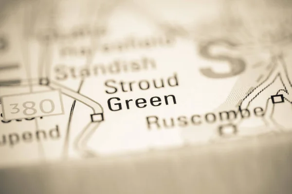 Грубий Зелений Велика Британія Географічній Карті — стокове фото