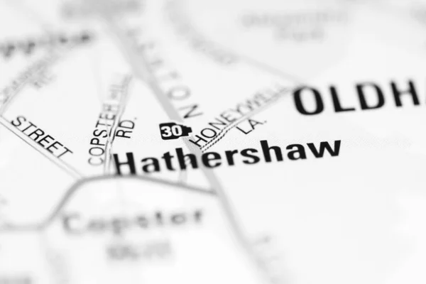 Hathershaw Географічній Карті Великої Британії — стокове фото