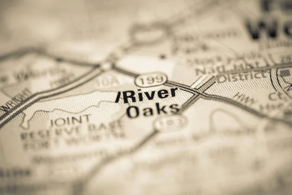 River Oaks on a map of the United States of America