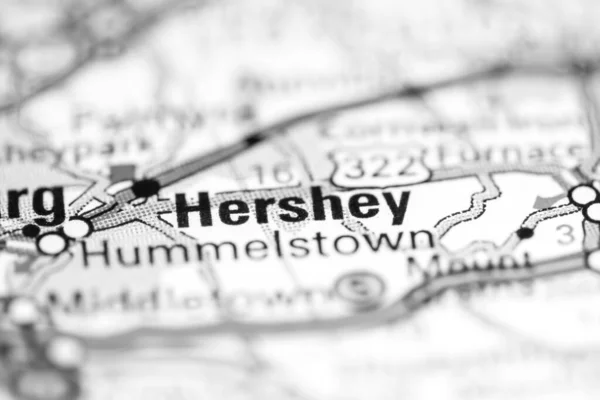 Hershey. Pennsylvania. USA on a geography map