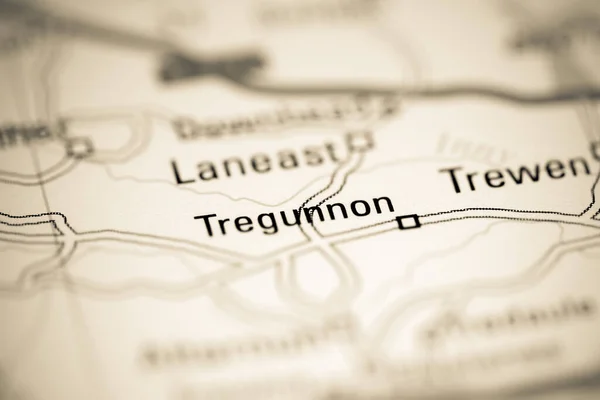 トレグノンだ 地理地図上のイギリス — ストック写真
