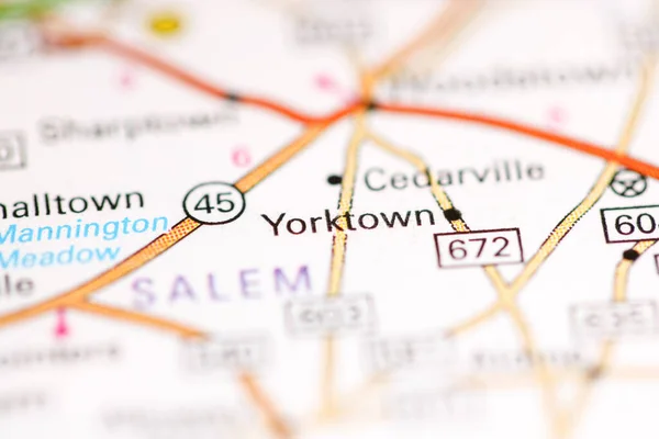 Yorktownban New Jersey Ben Usa Egy Földrajzi Térképen — Stock Fotó