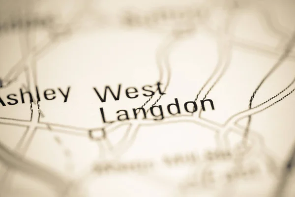 Західний Ленгдон Велика Британія Географічній Карті — стокове фото