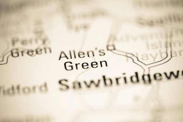 アレンの緑 地理地図上のイギリス — ストック写真