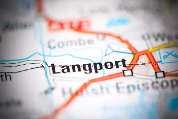Ленгпорт Велика Британія Географічній Карті — стокове фото