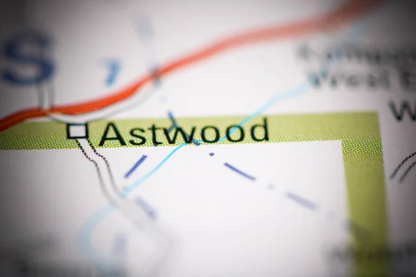 アストウッド 地理地図上のイギリス — ストック写真