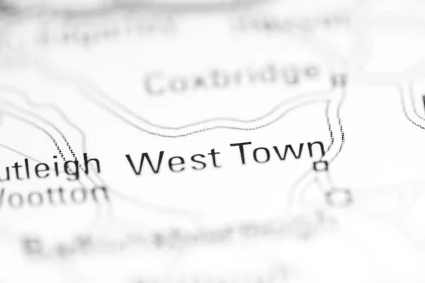 Batı Kasabası Birleşik Krallık Coğrafya Haritasında — Stok fotoğraf
