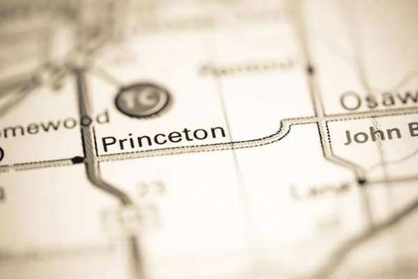 Princeton Kansas Usa Auf Einer Geografischen Karte — Stockfoto