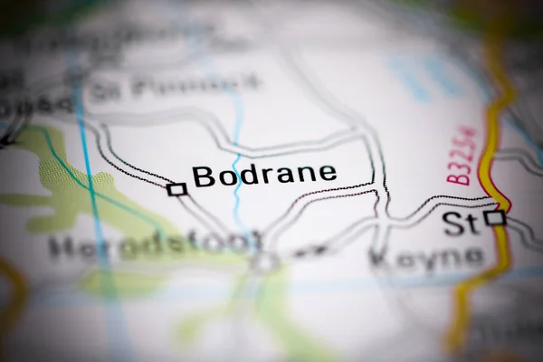 Bodrane Birleşik Krallık Coğrafya Haritasında — Stok fotoğraf