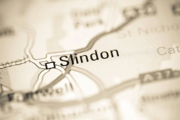 Slindoon Zjednoczone Królestwo Mapie Geograficznej — Zdjęcie stockowe