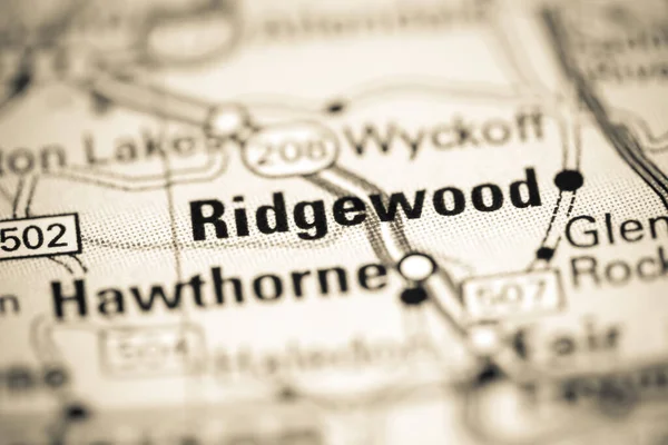 Ridgewood Nova Jersey Eua Sobre Mapa Geografia — Fotografia de Stock