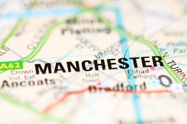 Manchester Geography Map — 스톡 사진