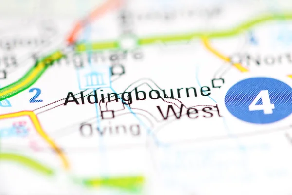 Алдінгброун Велика Британія Географічній Карті — стокове фото