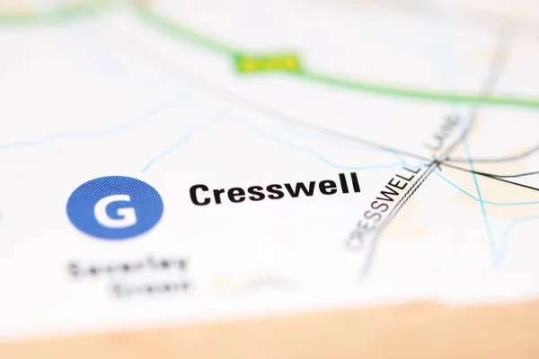 Cresswell Una Mappa Geografica Del Regno Unito — Foto Stock