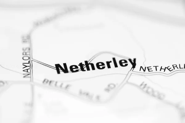 Netherley Sobre Mapa Geográfico Reino Unido — Fotografia de Stock