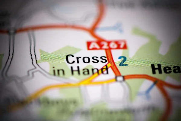 クロス ハンド 地理地図上のイギリス — ストック写真