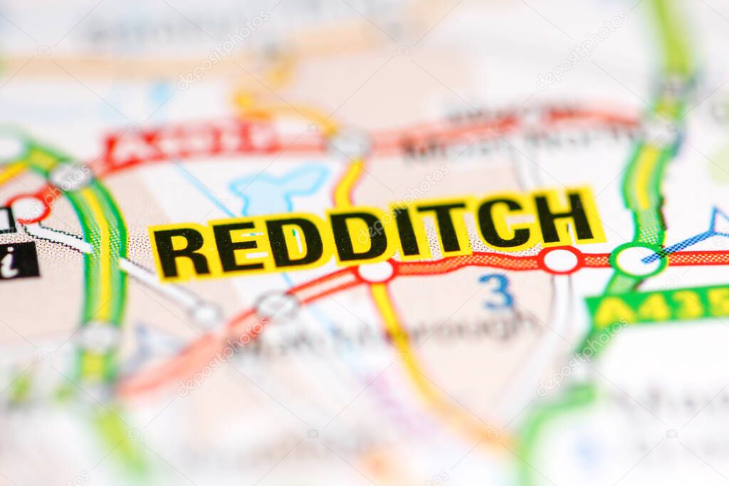 Redditch. United Kingdom on a geography map