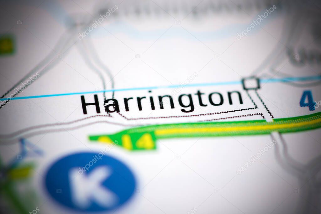 Harrington on a geographical map of UK