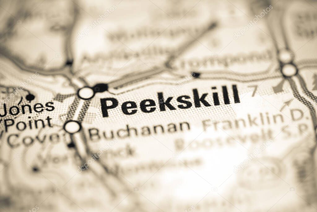 Peekskill. New York. USA on a geography map