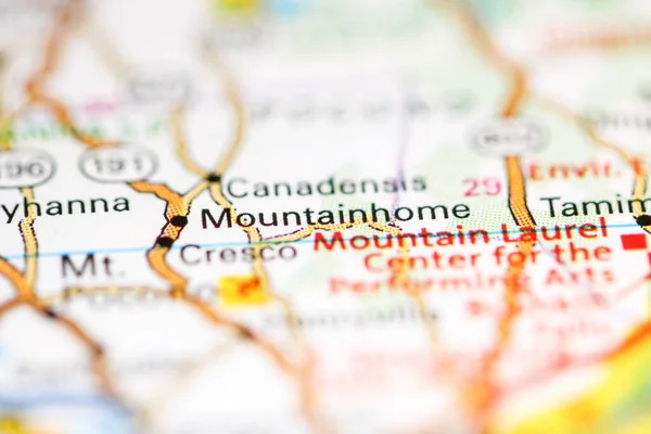 Casa Montanha Pensilvânia Eua Sobre Mapa Geografia — Fotografia de Stock