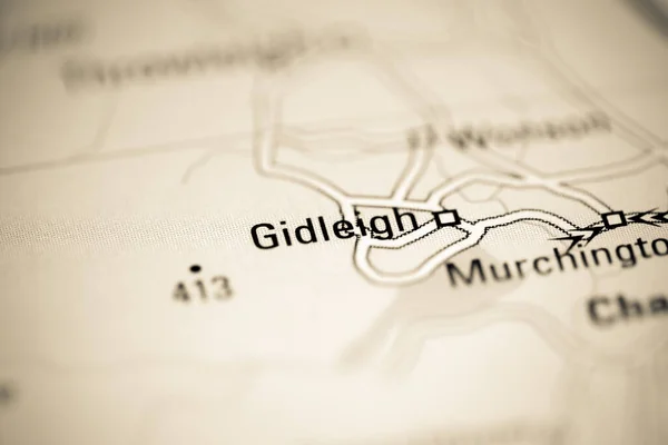 Gidleigh Großbritannien Auf Einer Geografischen Karte — Stockfoto
